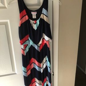 Blue chevron maxi dress